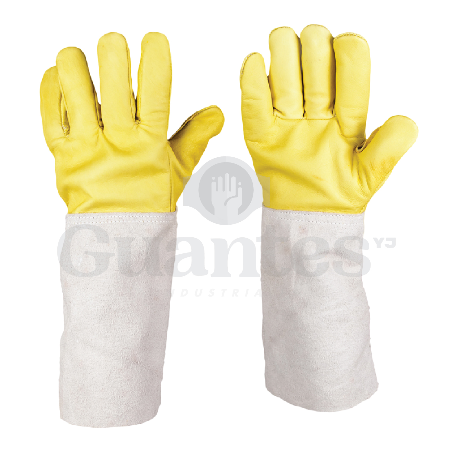 Guantes Mixto Carnaza Amarillo y Vaqueta Sencillo